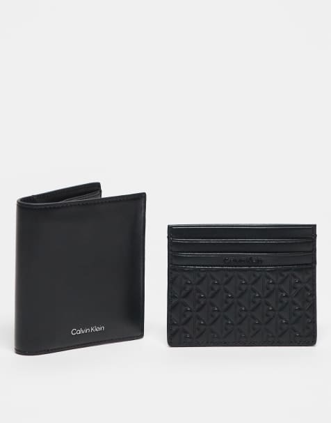 Calvin Klein Jeans bi-fold wallet and card case gift set in black - view 1