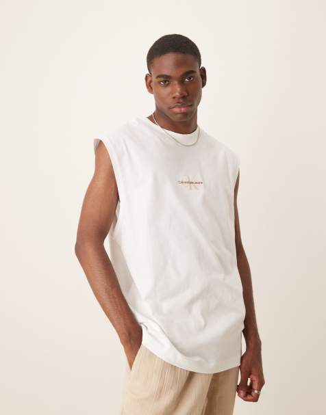 Calvin Klein Jeans – Biały podkoszulek z monogramem z logo - view 1