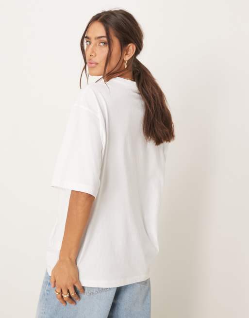 Calvin Klein Jeans – Biały t-shirt z dużym logo, 3 z 4