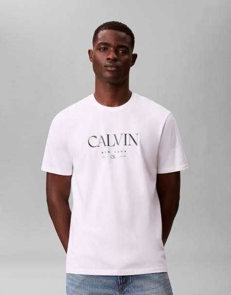 Calvin Klein Jeans – Biały T-shirt z grafiką na piersi - view 1