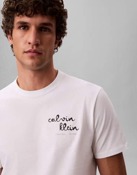 Calvin Klein Jeans – Biały t-shirt z logo na piersi - view 1