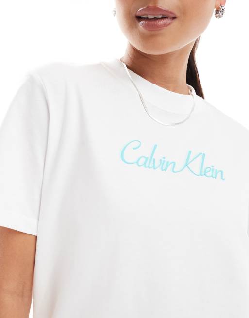 Calvin Klein Jeans – Biały T-shirt z logo, 3 z 4