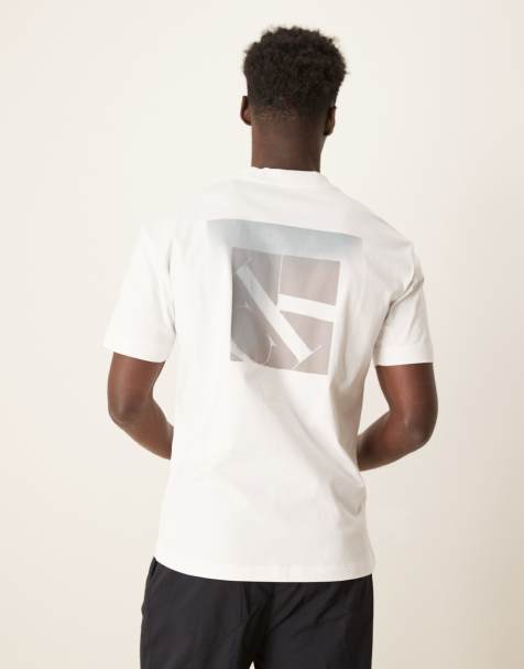 Calvin Klein Jeans ombre backprint graphic t-shirt in white