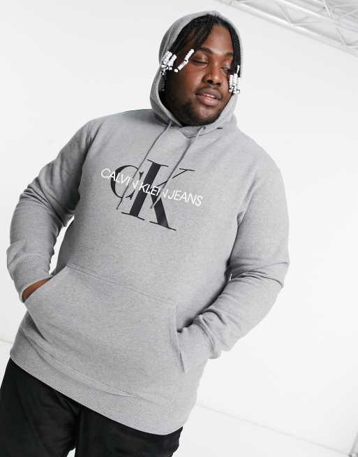 Calvin Klein AOP monogram hoodie in navy exclusive to ASOS