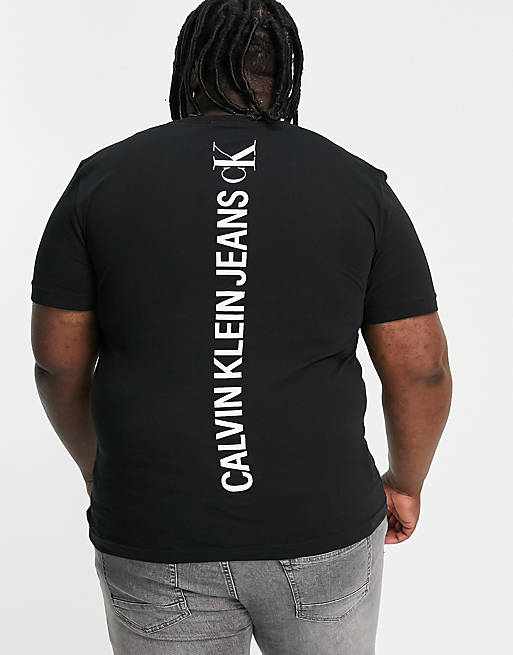 Calvin Klein Jeans Big & Tall back graphic t-shirt in black