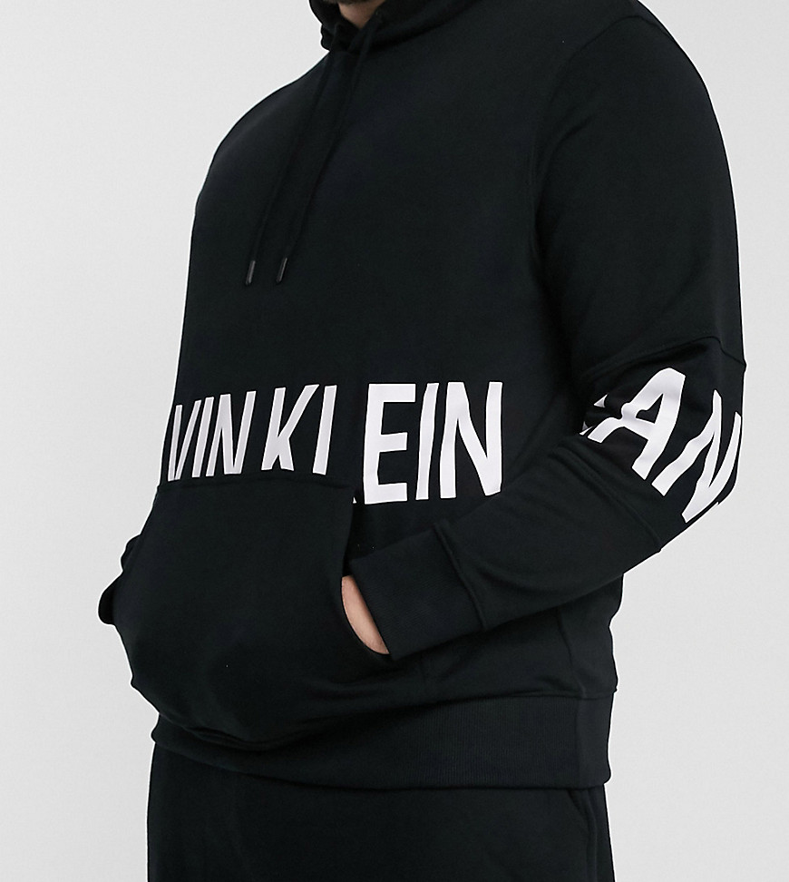 Calvin Klein Jeans - Big & Tall - Hoodie met logo in zwart