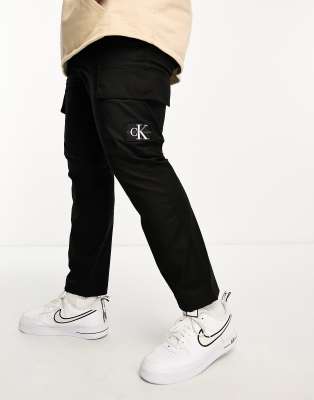 Calvin Klein Jeans - Big & Tall - Jogger cargo avec logo CK - Noir