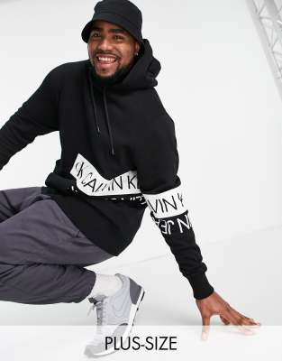 calvin klein mirrored logo hoodie