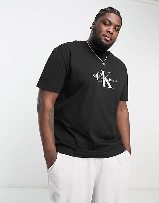 Big monogram Klein in | T-shirt chest Calvin Tall & black ASOS logo Jeans oversized