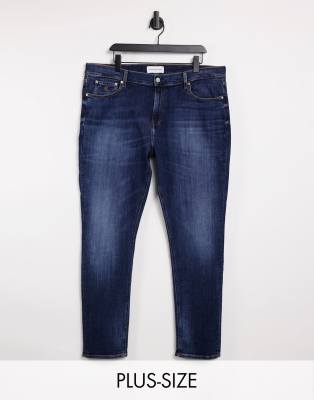 Calvin Klein Jeans Big & Tall skinny fit jeans in mid wash-Blues