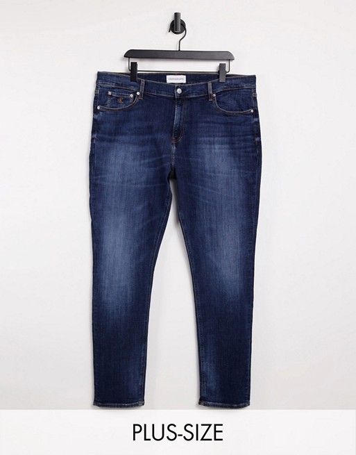 Calvin Klein Jeans Big & Tall skinny fit jeans in mid wash