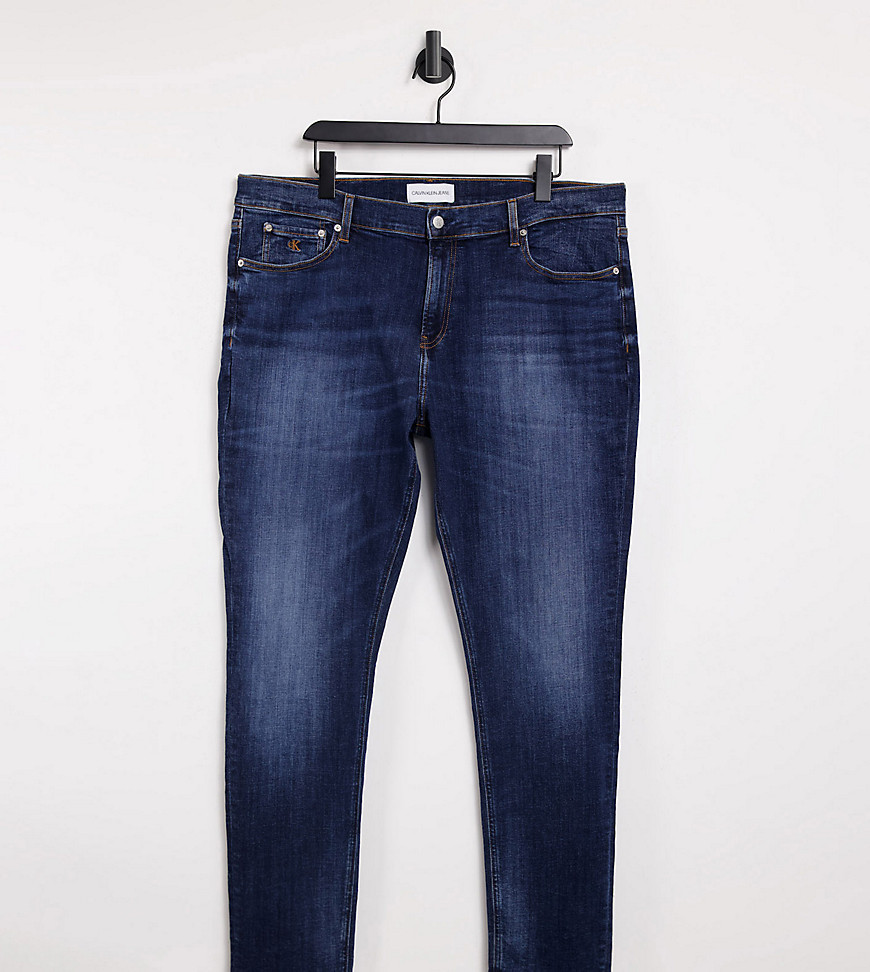 Calvin Klein Jeans Big & Tall skinny fit jeans in mid wash-Blues