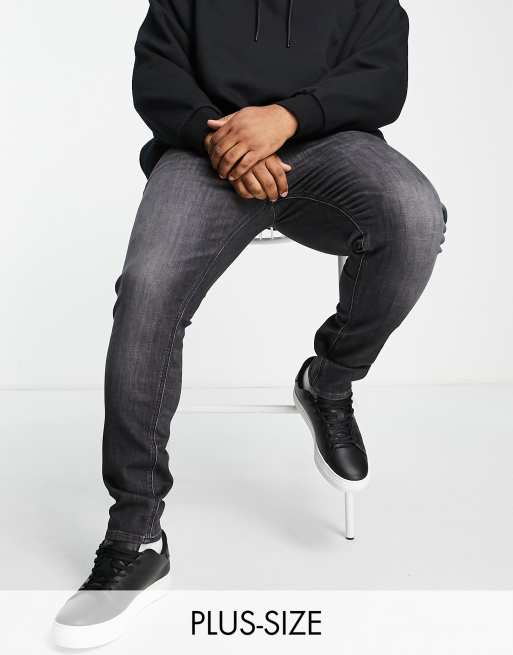 Calvin Klein Jeans Big & Tall skinny jeans in black wash ASOS
