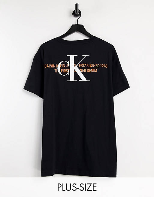 Calvin Klein Jeans Big & Tall urban graphic t-shirt in black