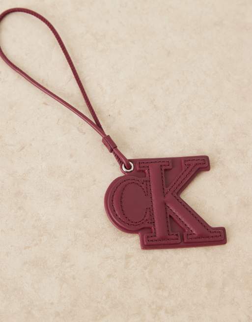Calvin Klein Jeans - Bijou de sac en cuir à monogramme embossé - Bordeaux , 2 de 4