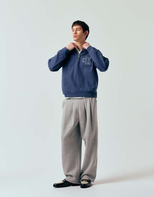 Calvin Klein Jeans – Blå, avslappnad sweatshirt med kort dragkedja, 2 av 5