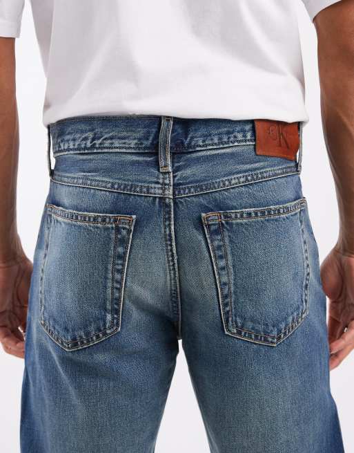 Calvin Klein Jeans - Blå jeans med lige ben og stonewash i 90'er-stil, 5 af 5