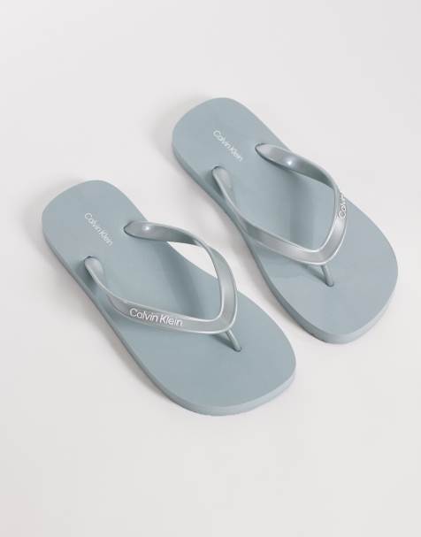 Calvin Klein Jeans – Blå, metalliska flip flops - view 1