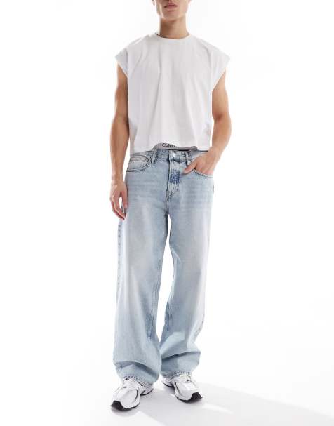 Calvin Klein Jeans - Blå og løstsiddende jeans i lys vask i 90'er-stil - view 1