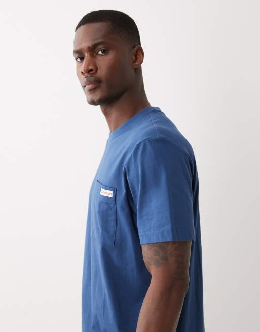 Calvin Klein Jeans - Blå T-shirt med monogramlogo , 5 af 5