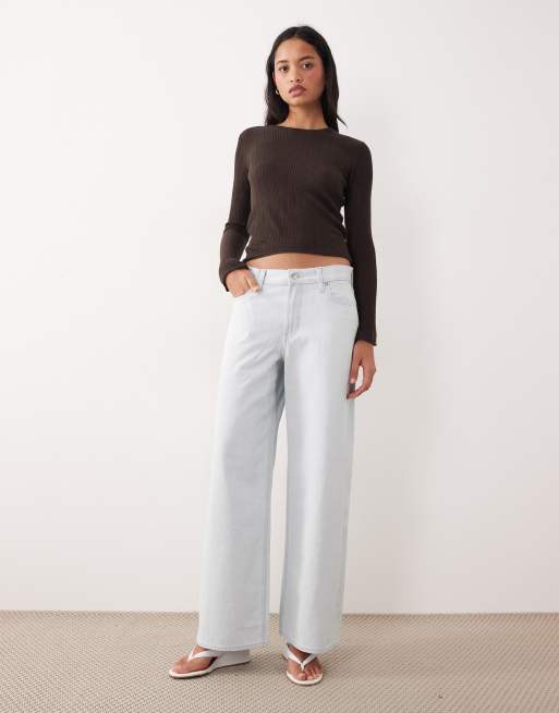Calvin Klein Jeans - Blegede blå lavtaljede baggy jeans, 3 af 5