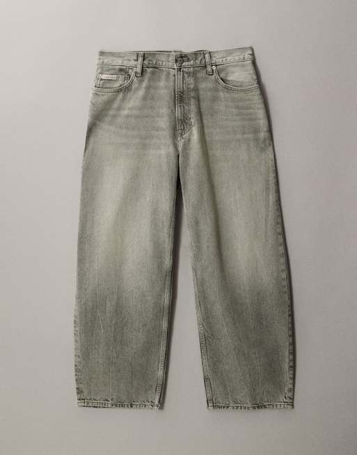 Calvin Klein Jeans – Blekgrå jeans med barrelben, 5 av 7