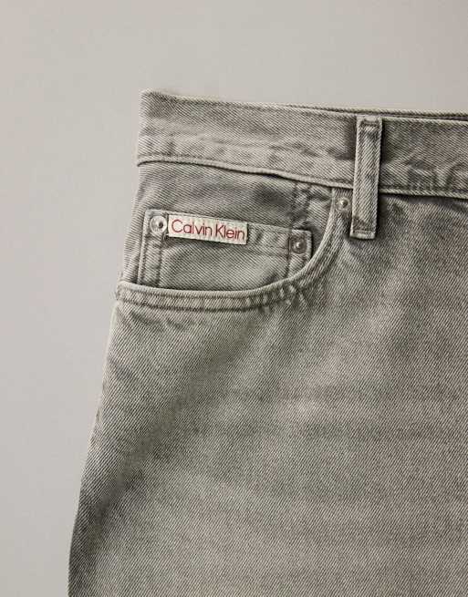 Calvin Klein Jeans – Blekgrå jeans med barrelben, 6 av 7