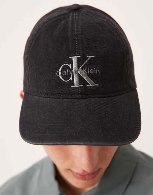 Calvin Klein Jeans – Bleksvart keps i denim med logga, 3 av 3