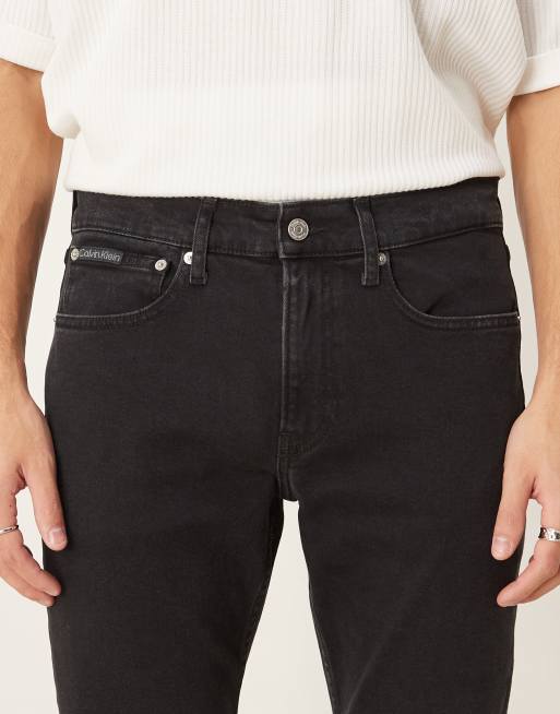 Calvin Klein Jeans – Bleksvarta, smala, avsmalnande jeans, 5 av 5