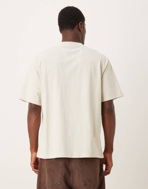 Calvin Klein Jeans block logo t-shirt in off white, 3 of 5