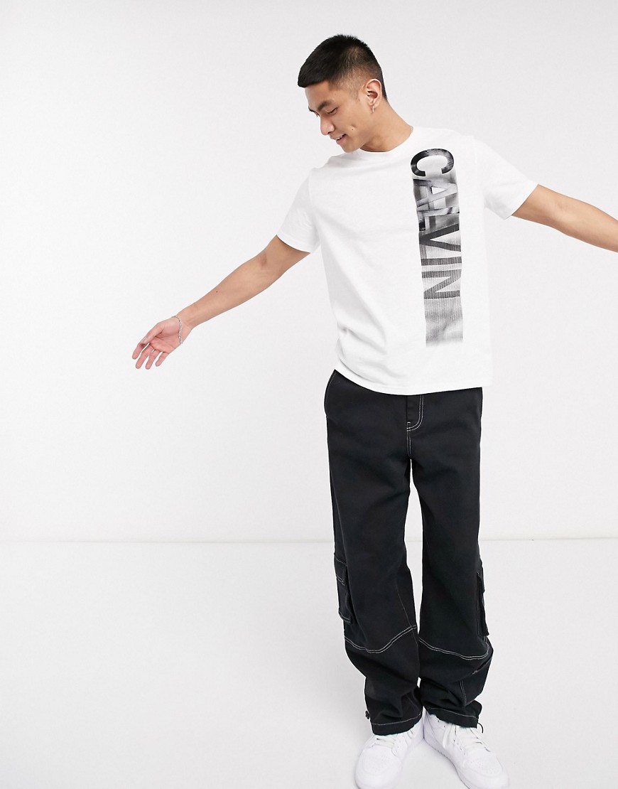 Calvin Klein Jeans blur logo t-shirt in white