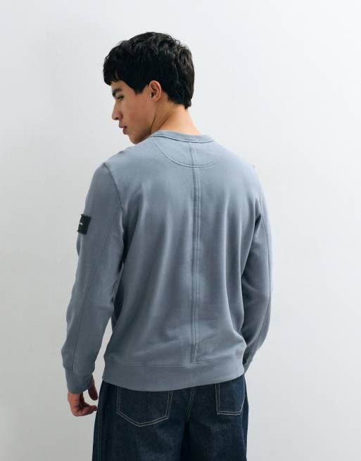 Calvin Klein Jeans bluza Terry Badge w kolorze szarym, 3 z 5