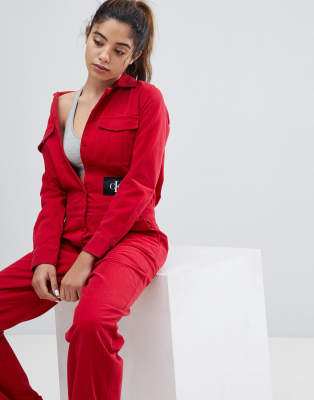 calvin klein red suit