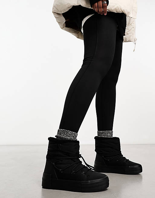 Calvin Klein Jeans Bold vulcanised flatform snow boots in black