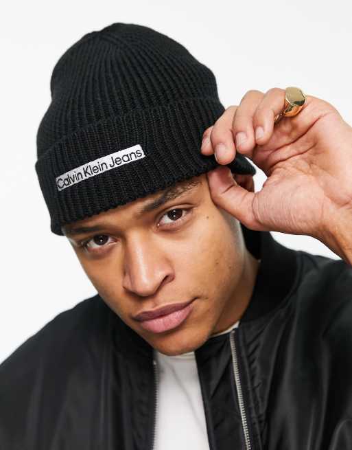 Calvin Klein Jeans - Bonnet à écusson - Noir