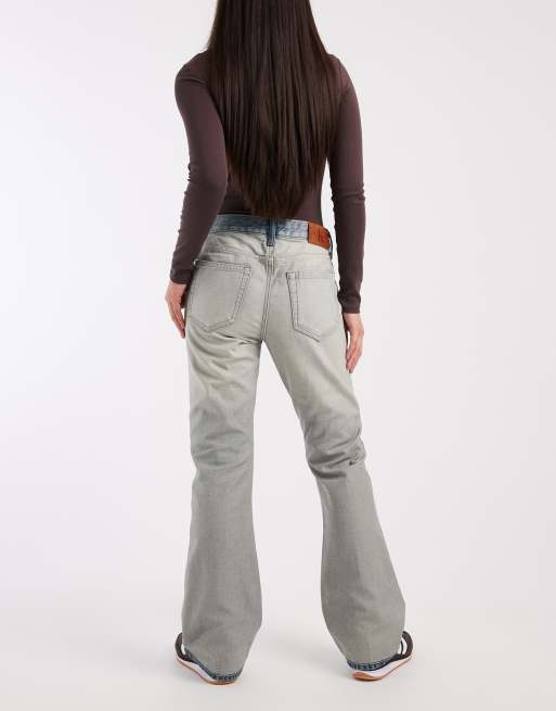 Calvin Klein Jeans – Bootcut-Jeans aus Baumwolle in steinbeiger Waschung mit farblich abgesetztem Bund, 2 von 5