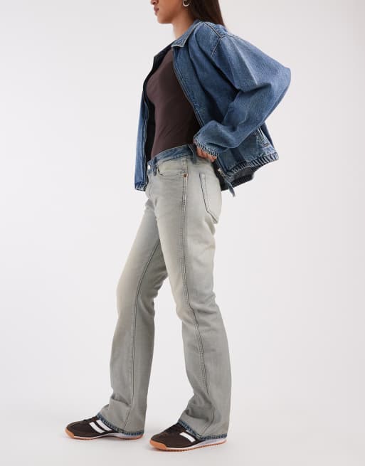 Calvin Klein Jeans – Bootcut-Jeans aus Baumwolle in steinbeiger Waschung mit farblich abgesetztem Bund, 3 von 5
