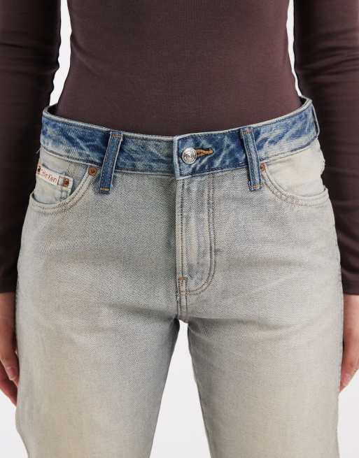 Calvin Klein Jeans – Bootcut-Jeans aus Baumwolle in steinbeiger Waschung mit farblich abgesetztem Bund, 5 von 5