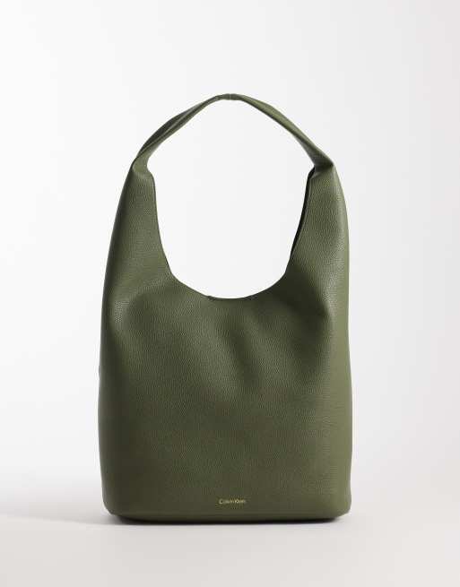 Calvin Klein Jeans borsa a secchiello morbida media color kaki
