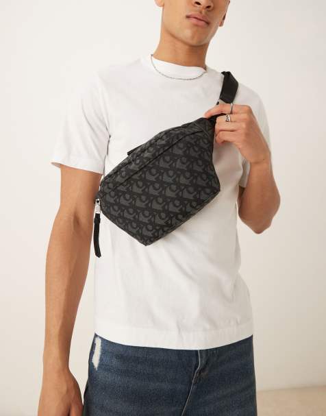 Calvin Klein Jeans - Borsa a tracolla nera con monogramma - view 1