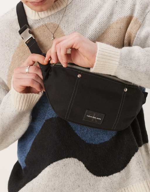 Calvin Klein Jeans - Borsa nera multitasche a tracolla