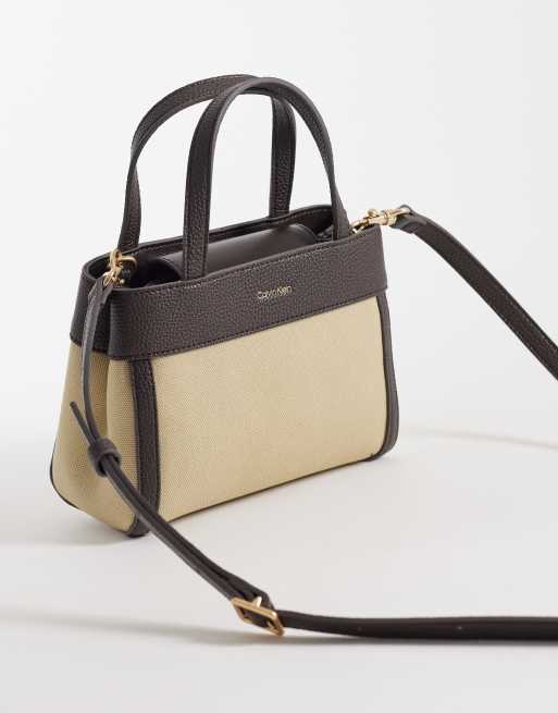 Calvin Klein Jeans - Borsetta a tracolla in tela color naturale, 4 di 4