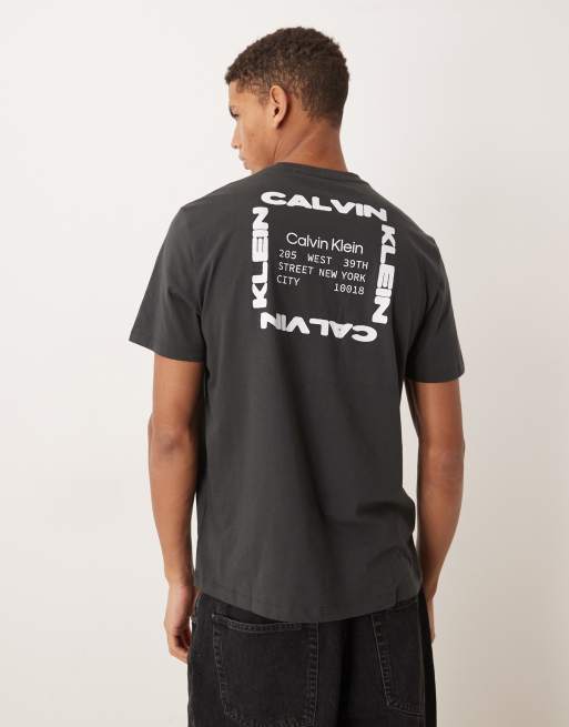 Calvin Klein Jeans box chest graphic t-shirt in washed black, 3 of 5