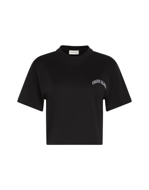 Calvin Klein Jeans Boxy embroidered logo t-shirt in black
