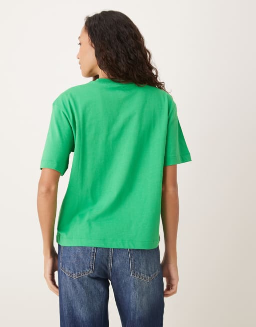 Calvin Klein Jeans boxy fit t-shirt in bright green, 2 of 4