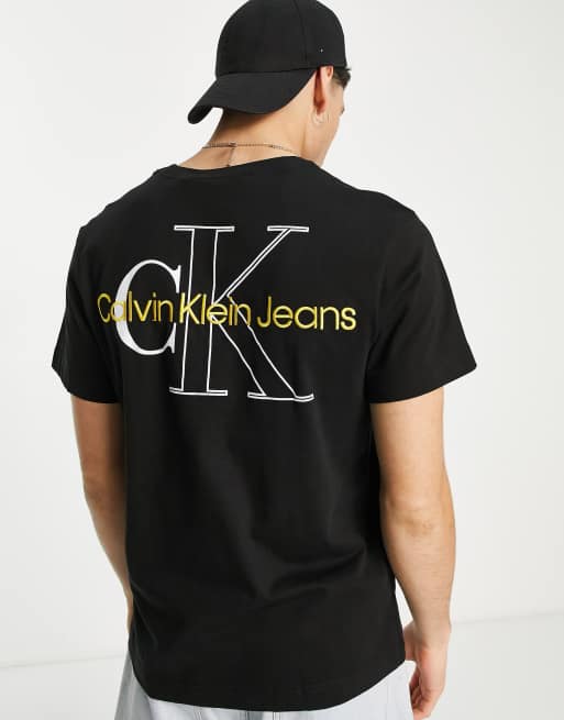 Calvin Klein Jeans - Boxy fit T-shirt met monogram logoprint op de rug in zwart