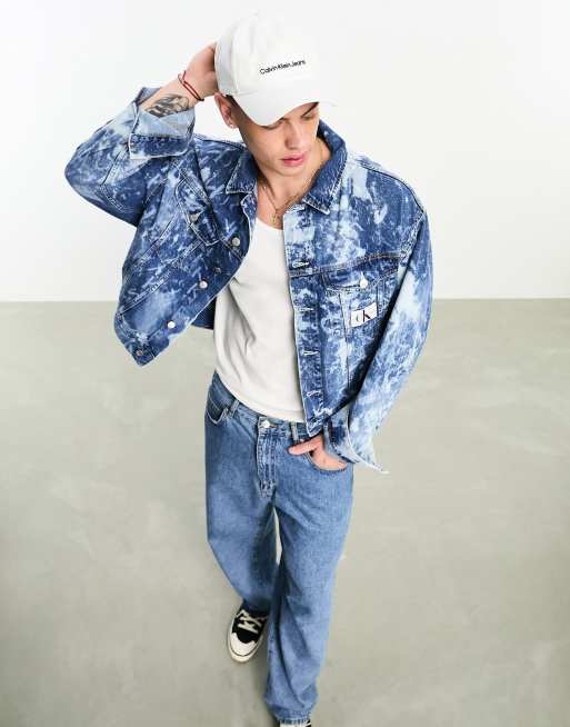 Oversized acid sale wash denim jacket