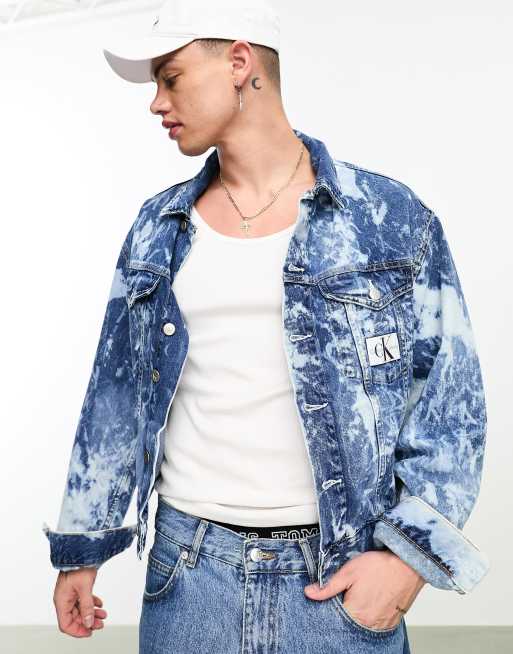 ASOS Oversized Denim Jacket In Tie Dye