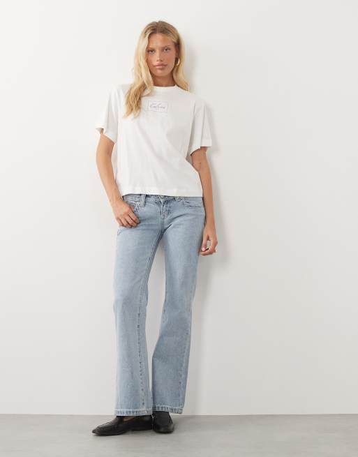 Calvin Klein Jeans boxy t-shirt with bold box logo in white, 4 of 4