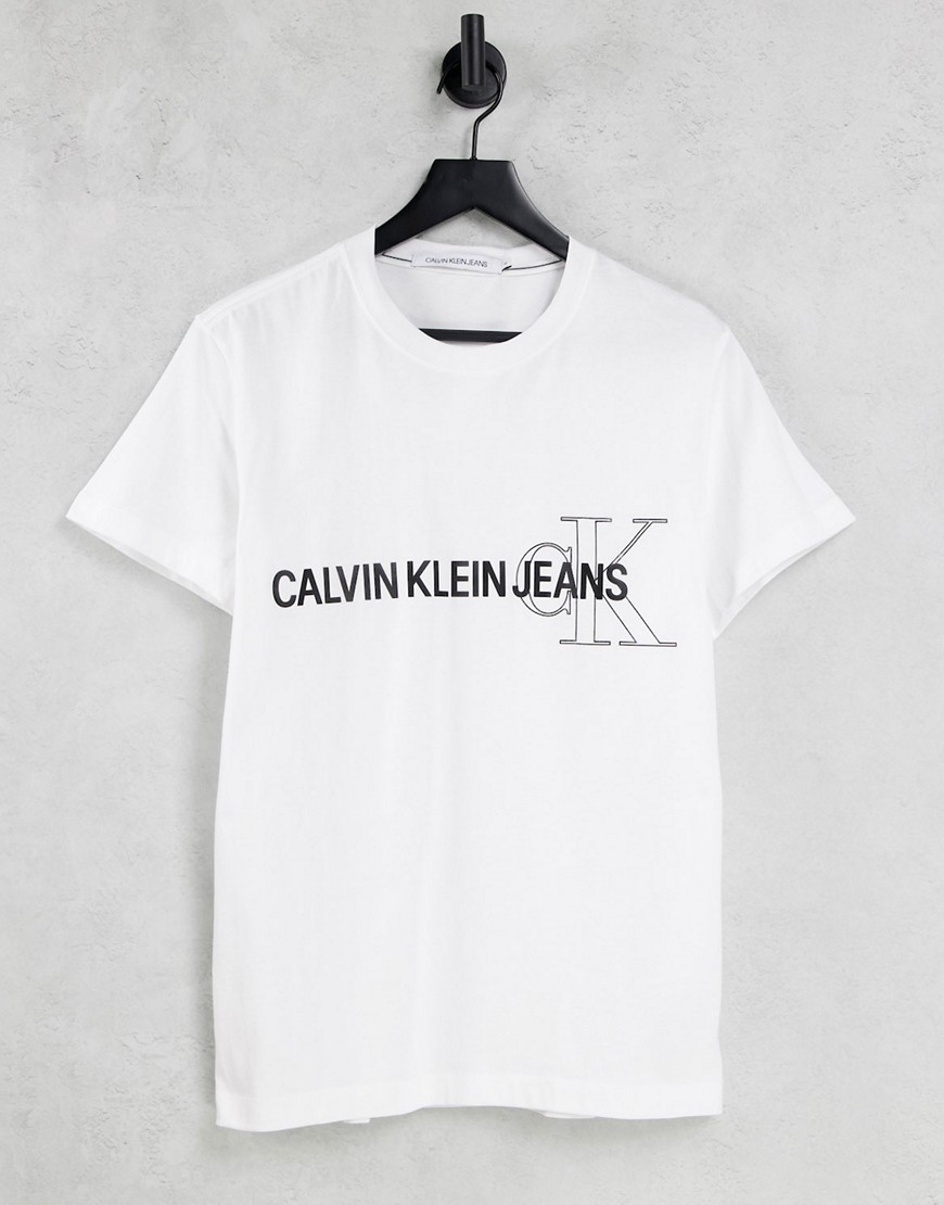 Calvin Klein Jeans branded graphic T-shirt in white